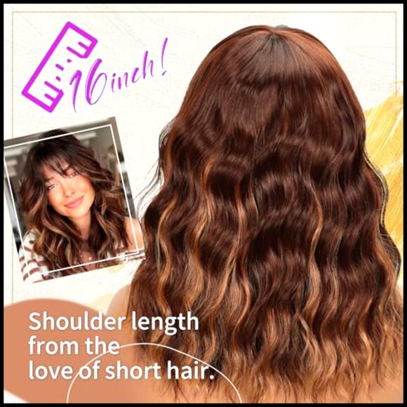 Synthetic Wavy Wig Shoulder Length Heat Resistant Everyday Hairstyle Realistic main image 4